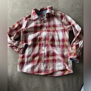 Oshkosh Bgosh Red Plaid Flannel Button-Up Shirt 3T